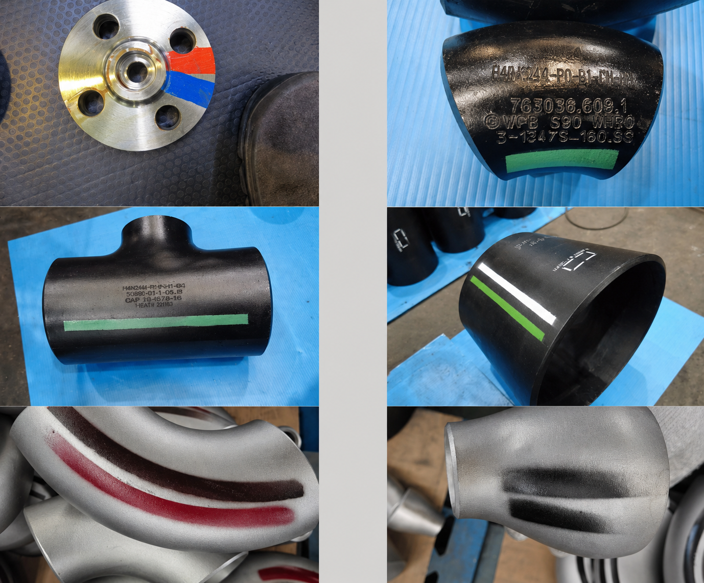 Industrial Pipe Fittings with PFI ES-22 markings