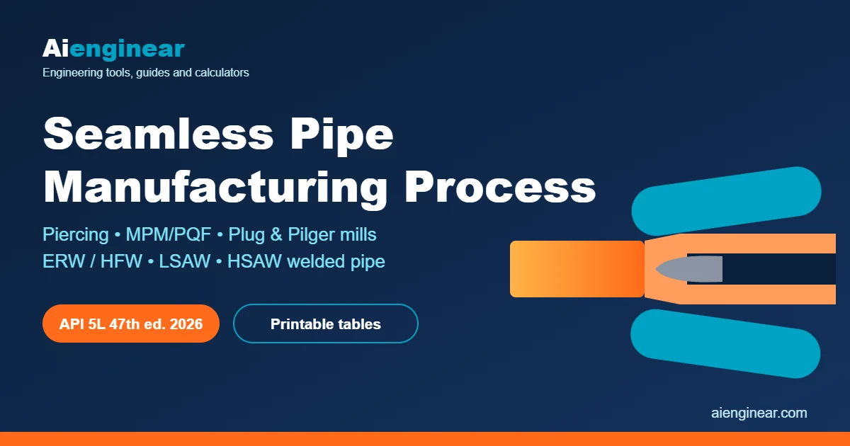 Seamless pipe manufacturing process – rotary piercing, mandrel mill and welded pipe methods (Aienginear)
